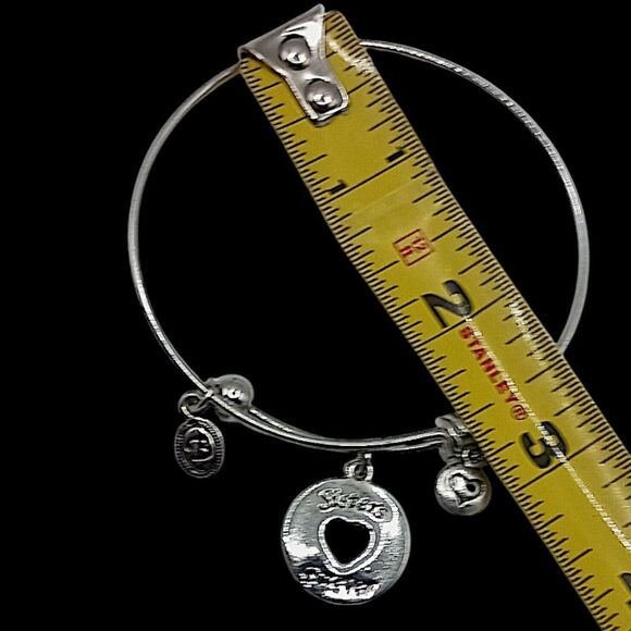 Brighton Sisters Forever Bangle Bracelet Expandable Silver Tone Charm Vintage  - Picture 2 of 16